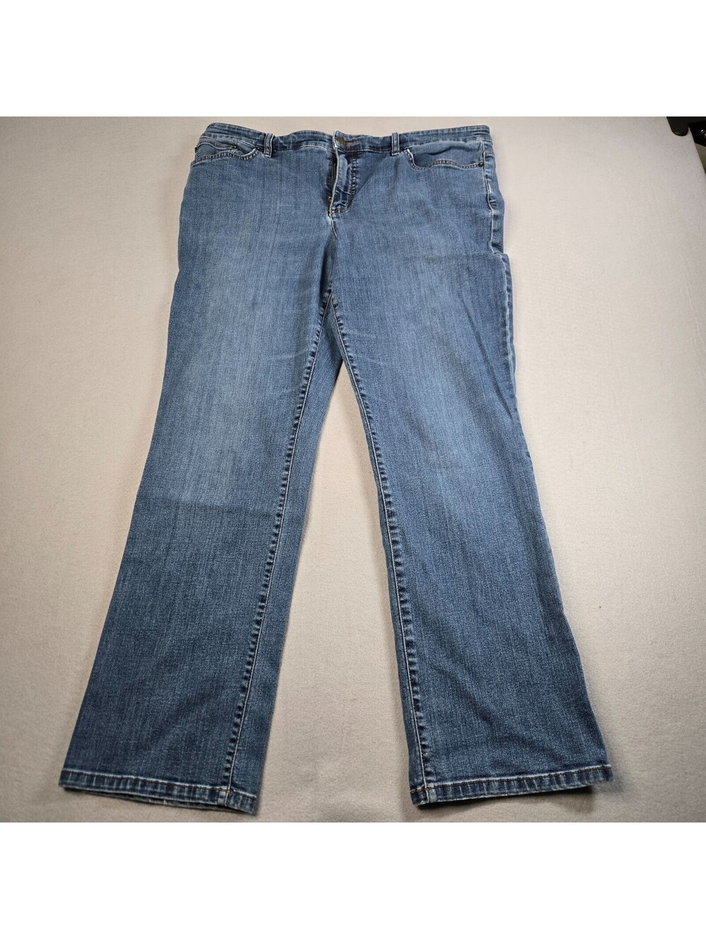LAUREN RALPH LAUREN Jeans Women's 16 Modern Straight Curvy  Blue Stretch Denim